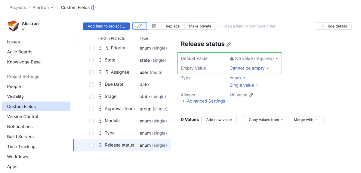 Required field enumerated type Required field enumerated type