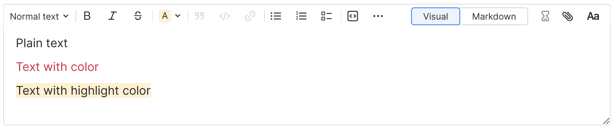 Rich text with color. Rich text with color.