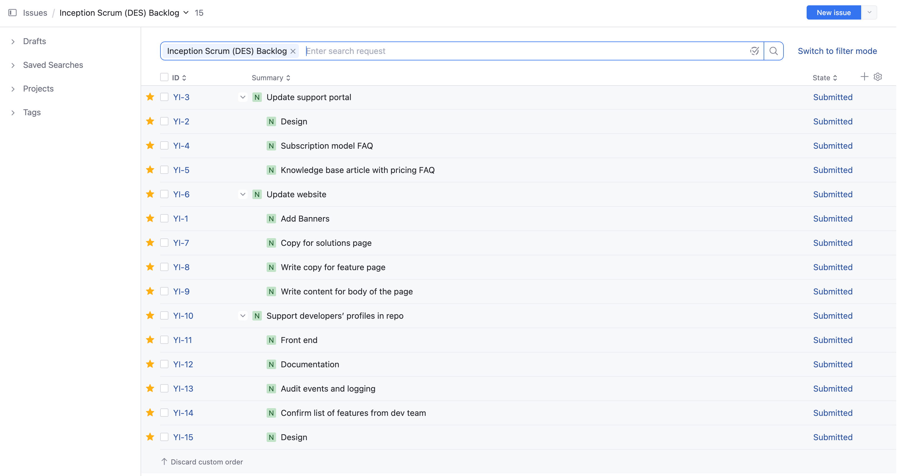 Scrum tutorial backlog issues Scrum tutorial backlog issues