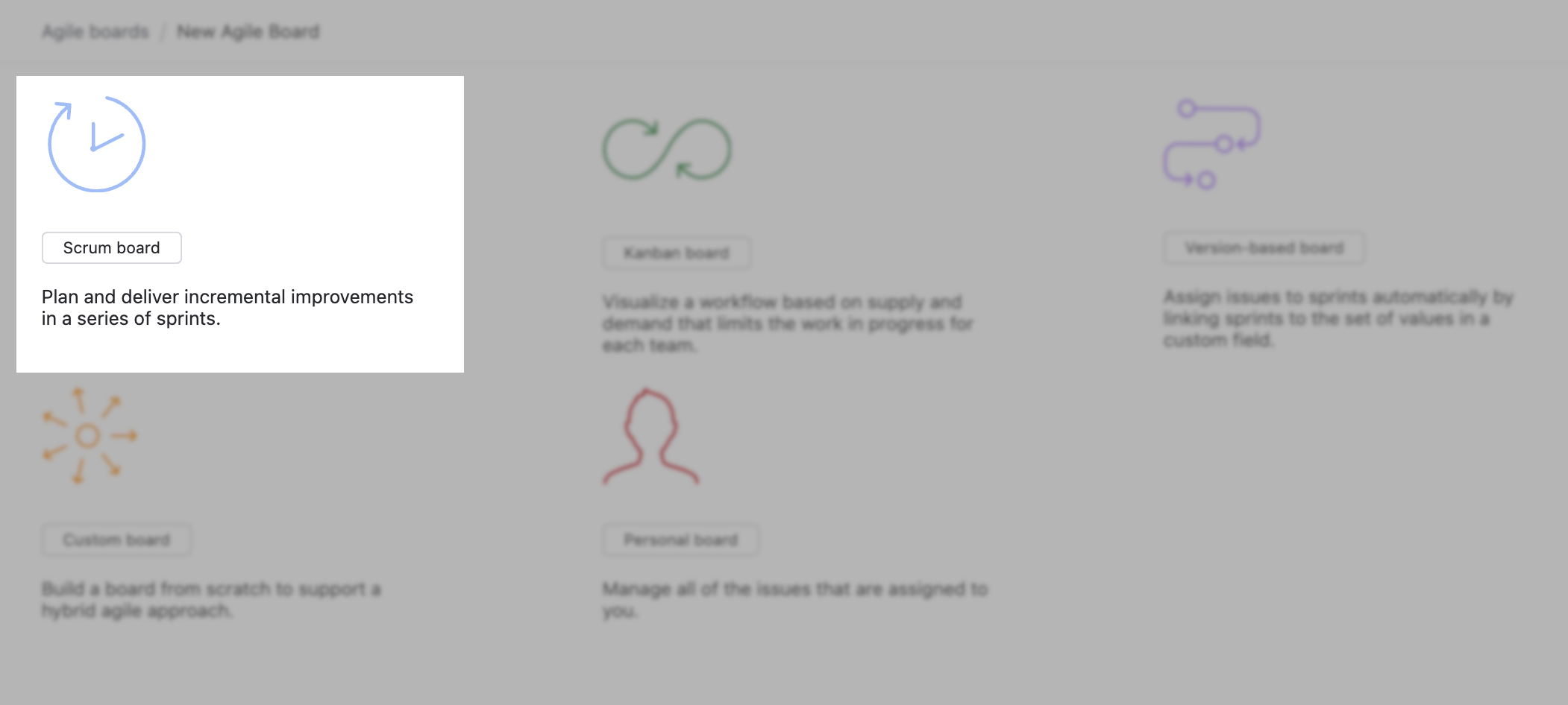 Scrumban create board Scrumban create board
