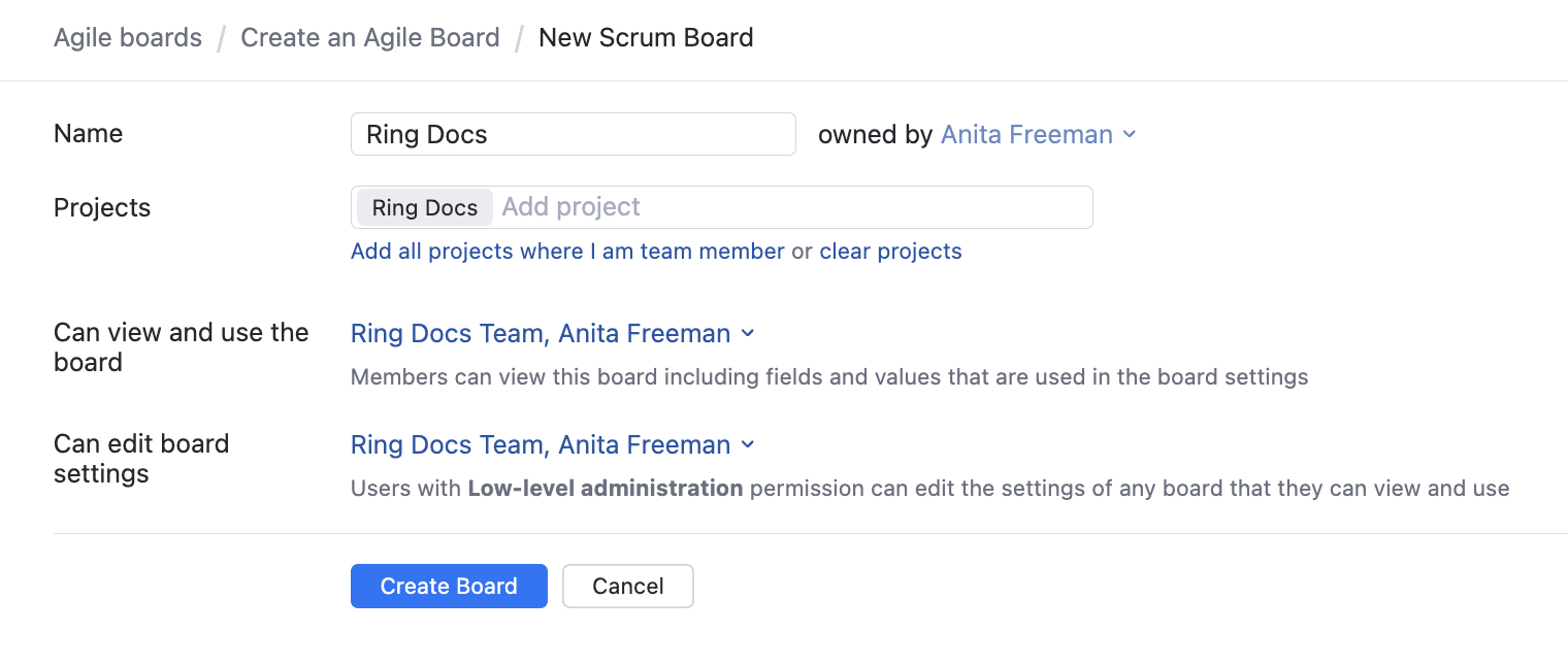 Scrumban new board settings Scrumban new board settings