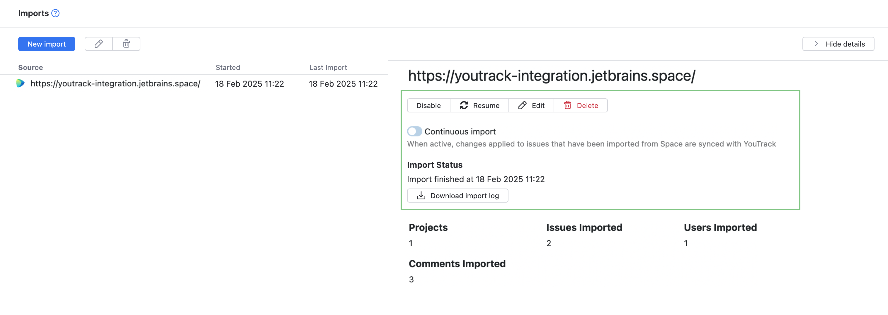 Import Options Import Options