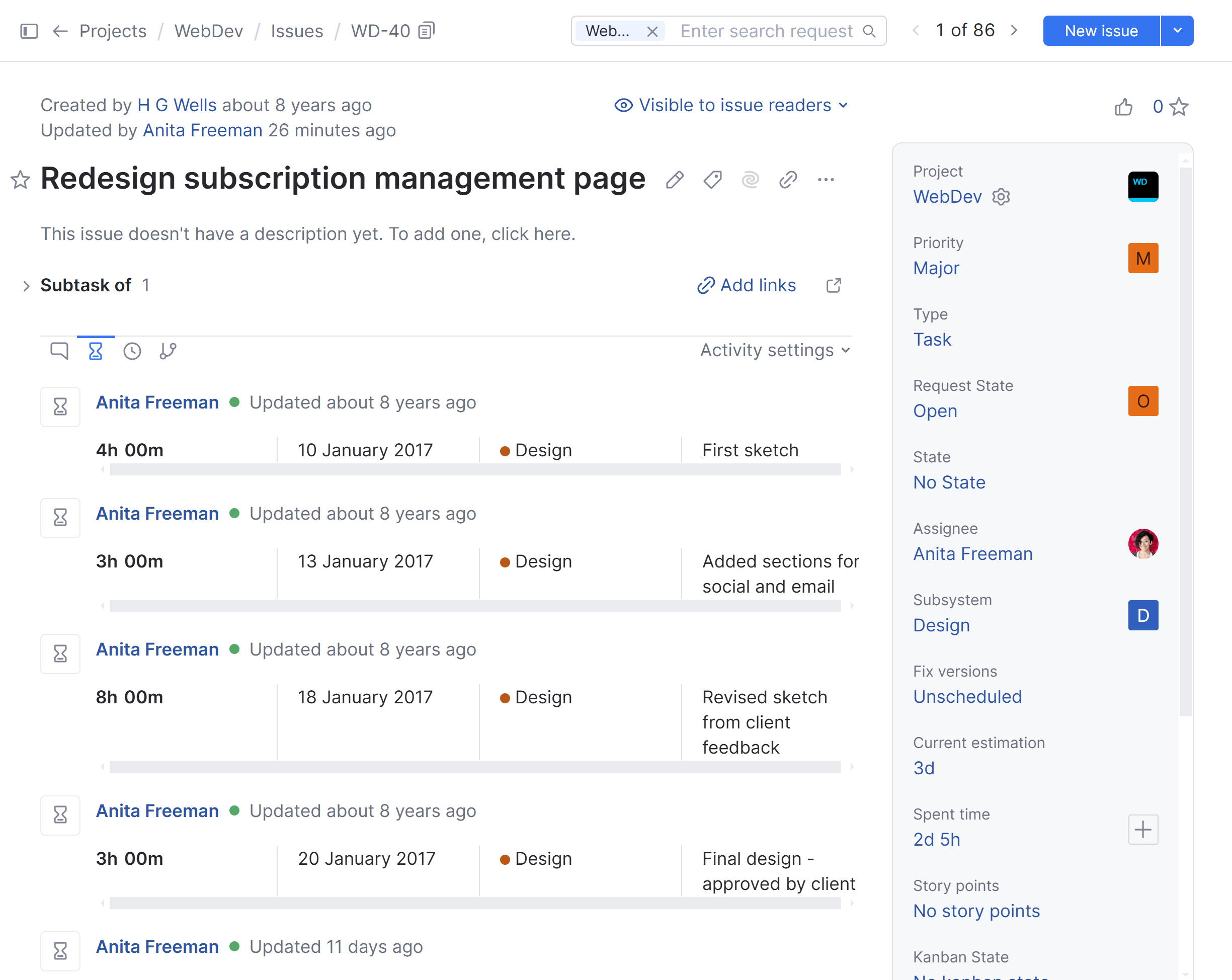 Time tracking spent time Time tracking spent time
