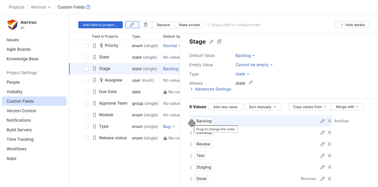Update manual sort order in project Update manual sort order in project