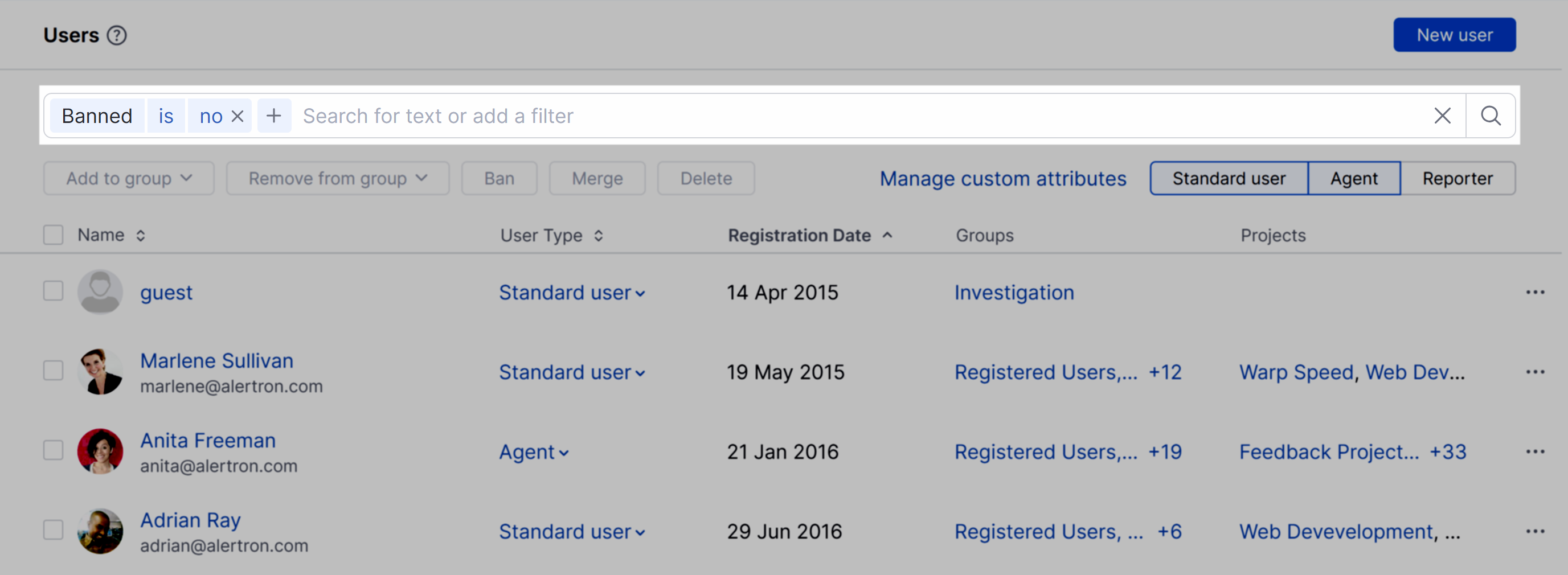 The search box used to filter the list of users. The search box used to filter the list of users.