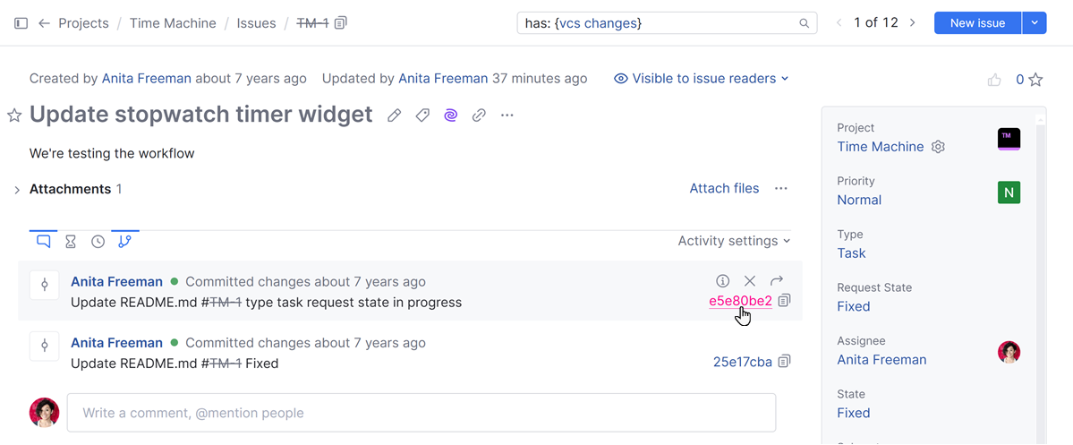 VCS changes TeamCity VCS changes TeamCity
