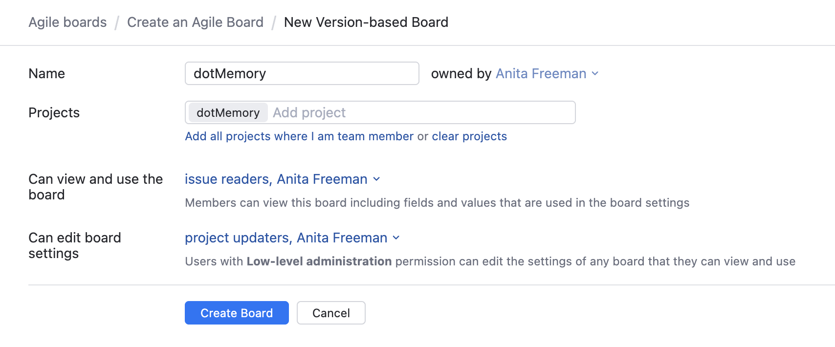 Version based board settings Version based board settings