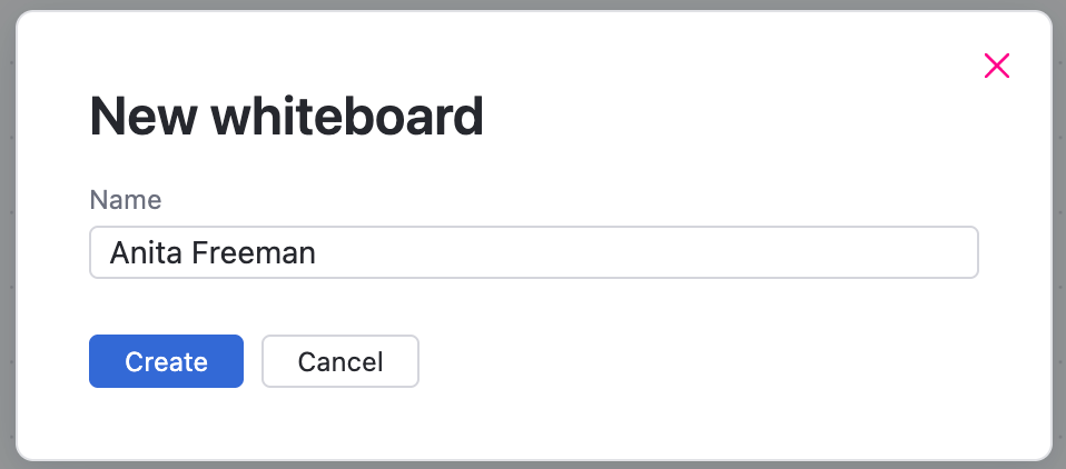 Create a new whiteboard Create a new whiteboard