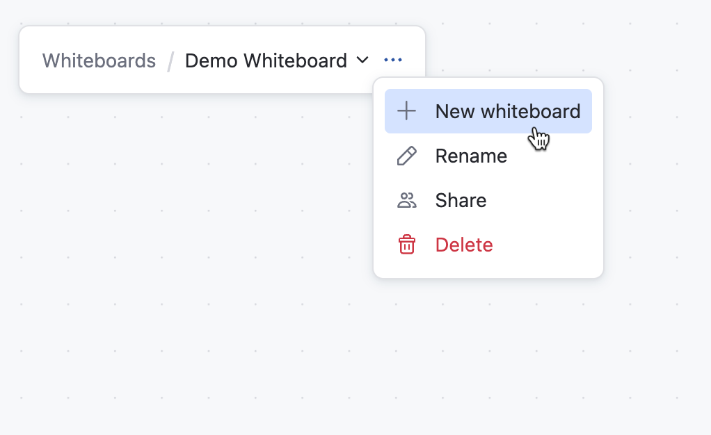 Create a new whiteboard Create a new whiteboard