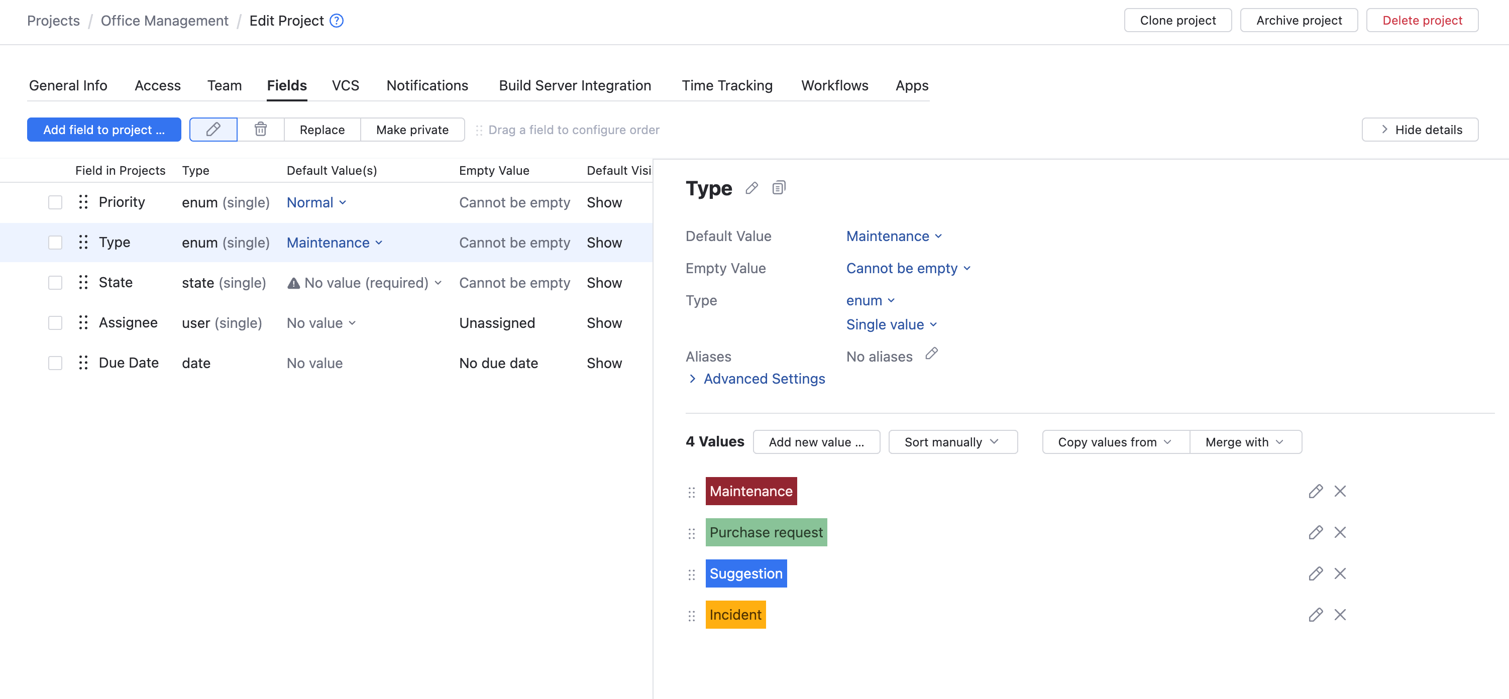 deadline field settings deadline field settings