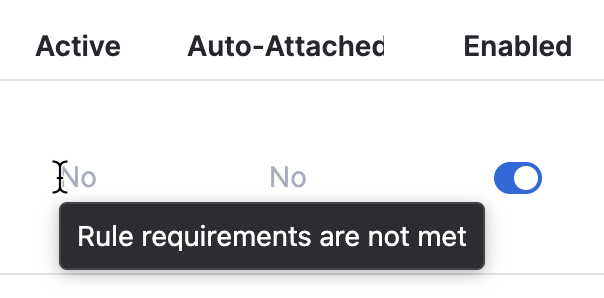 Rule requirements are not met Rule requirements are not met