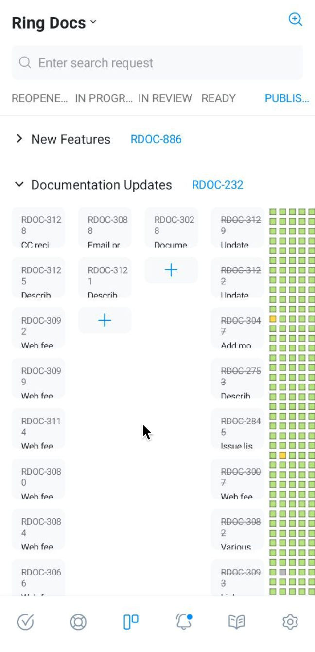 YouTrack mobile agile boards view YouTrack mobile agile boards view