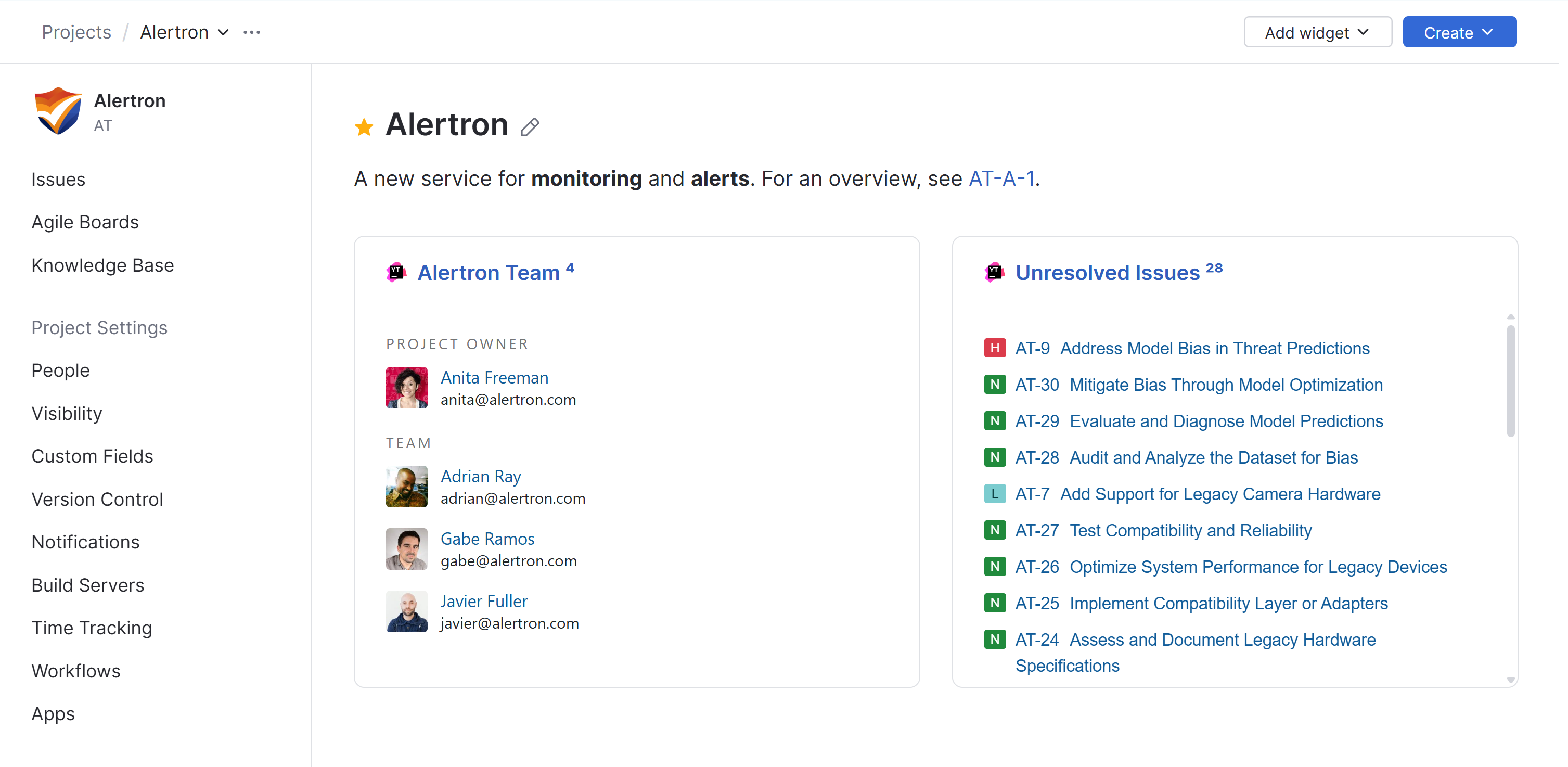 YouTrack project overview YouTrack project overview