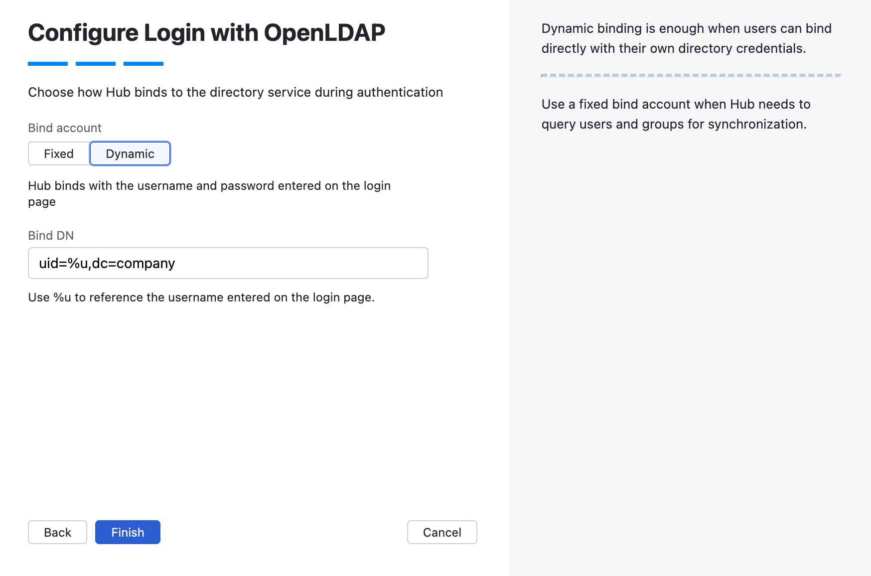 Wizard step for dynamic LDAP binding. Wizard step for dynamic LDAP binding.